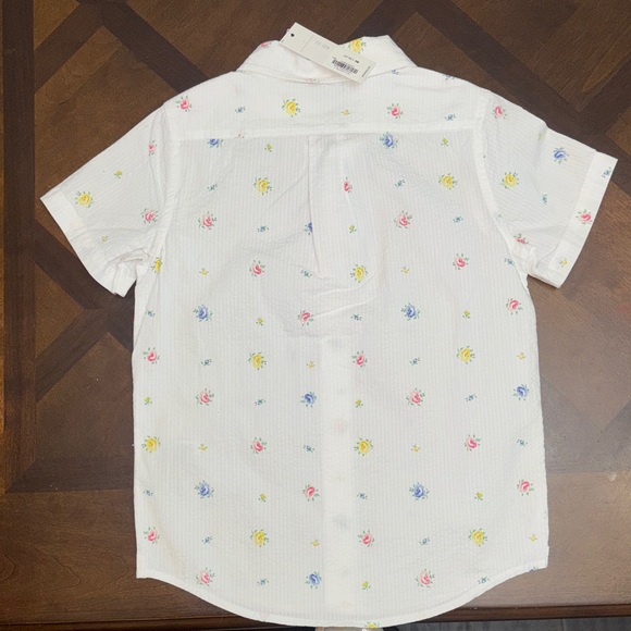 Janie and Jack White Shirt with Floral Accents - Picture 2 of 2